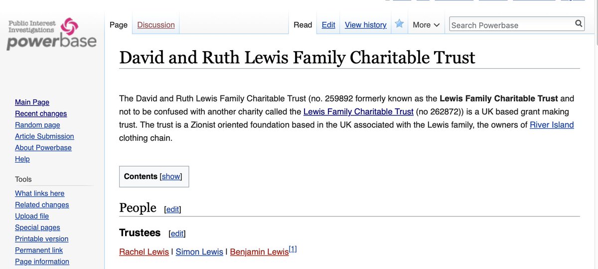 Tracking_Power's tweet image. The full data on the David and Ruth Lewis Family Charitable Trust and on the Bernard Lewis Family Charitable Trust are on #Powerbase the website that I edit.  

This shows the the David and Ruth Lewis Trust gives to the occupation forces (UK AWIS); supports illegal settlements…