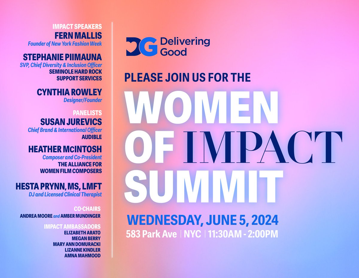 Our reimagined Spring event, the Women of Impact Summit is shaping up to be a unique and exciting afternoon filled with mission and impact. To learn more please visit bit.ly/3VI4CvQ. #WomenofImpactSummit #DeliveringGood