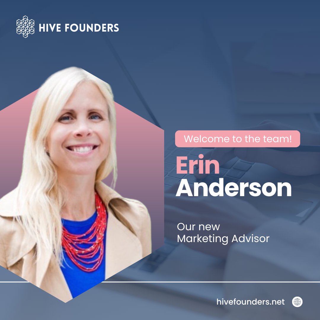 We'd like to welcome Erin Anderson to the Hive Team!⁠
⁠
Having worked with our Founder Andrea Sommer on past ventures she now joins us as our Marketing Advisor! 💪💪⁠
⁠
#femalefounders #teammember #startupsupport #womeninbusiness #investmentsupport #funding