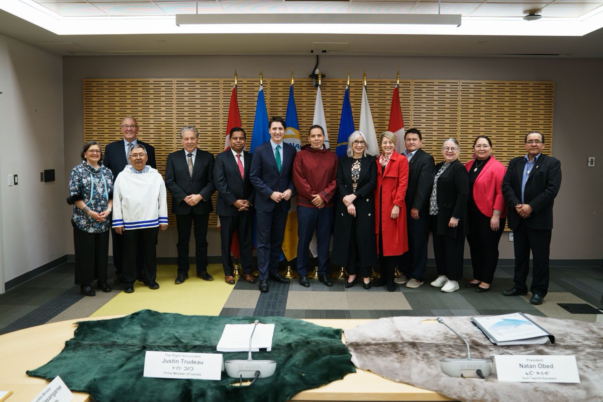 ICC_Canada's tweet photo. Inuit leaders met with the Prime Minister and federal ministers yesterday as part of the Inuit-Crown Partnership Committee (ICPC) Leaders Meeting. https://t.co/QpXdmLJ2fF