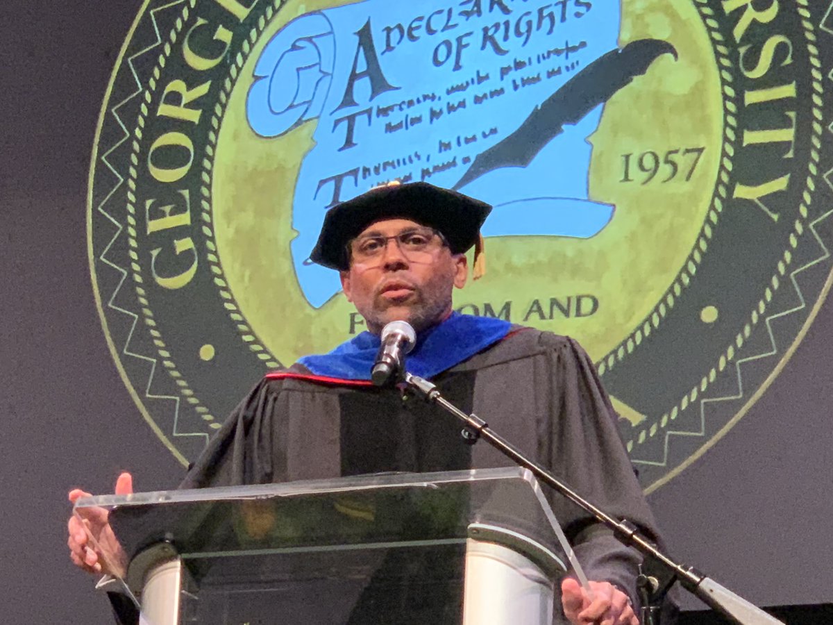 The Carter School graduation keynote speaker, Dr. Keith Noble, Director of the Office of Advanced Analytics, Bureau of Conflict and Stabilization Operations, U.S. Department of State, reminds us that service is the highest form of living. #PromoteStability