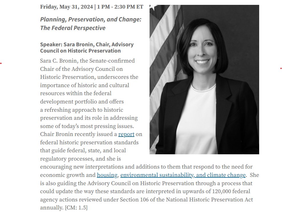 Register now for the APA Urban Planning and Preservation Division’s webinar featuring ACHP @ChairBronin -- Planning, Preservation, & Change: The Federal Perspective. The webinar will take place 1 p.m. ET Friday, May 31. Registration link: us06web.zoom.us/webinar/regist… @APA_Planning