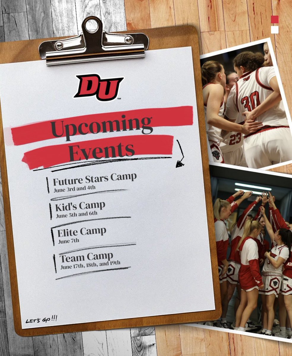 Don’t miss your opportunity to be a Lady Panther for a day and sign up for our summer camps! We have a camp for every age group! ❤️🐾🔥
For more information, contact Coach Knudson: Jknudson@drury.edu 
 
drurywomensbasketballcamps.com/index.cfm