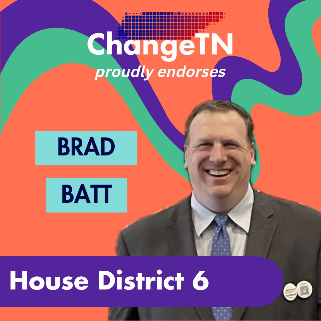 🚨Endorsement Alert🚨 ChangeTN is proud to endorse Brad Batt for TN House District 6 in the 2024 election! Brad is an excellent candidate who is excited to make real change in District 6 & our state! Donate to his campaign today!: secure.actblue.com/donate/bradbat…