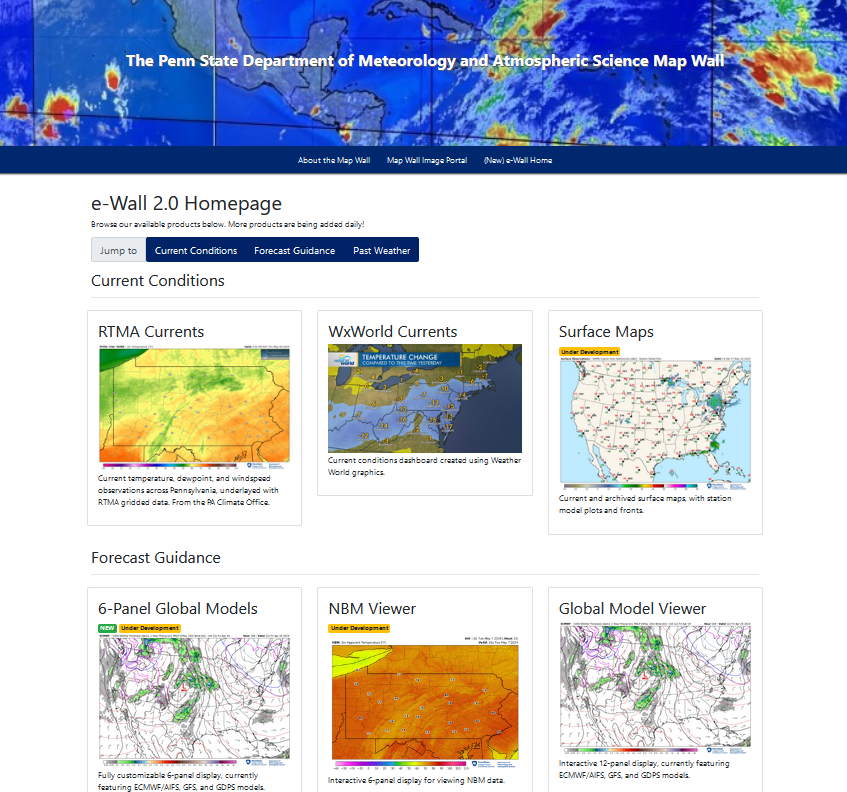 If you've used @psumeteo e-wall, check out e-wall 2.0 (mapwall.met.psu.edu/ewall/). New features include customizable 6-panel forecast charts, long-range ensemble viewer, and PA-specific current conditions #pawx