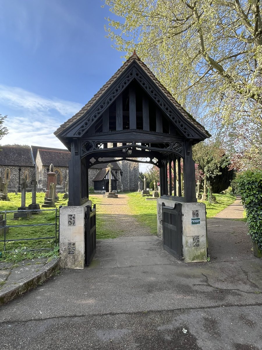 War memorial lychgate. St. James’ Church, Bushey, Hertfordshire. Originally, First World War. The lychgate was destroyed by bombing in 1940, but was rebuilt in 1996 and rededicated to the fallen of all wars. #LestWeForget