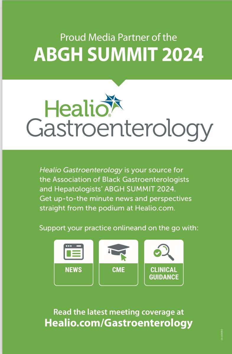 ABGH is grateful to work with our #ABGHSummit24 media partner, @HealioGastro! #blackingastro at #DDW2024