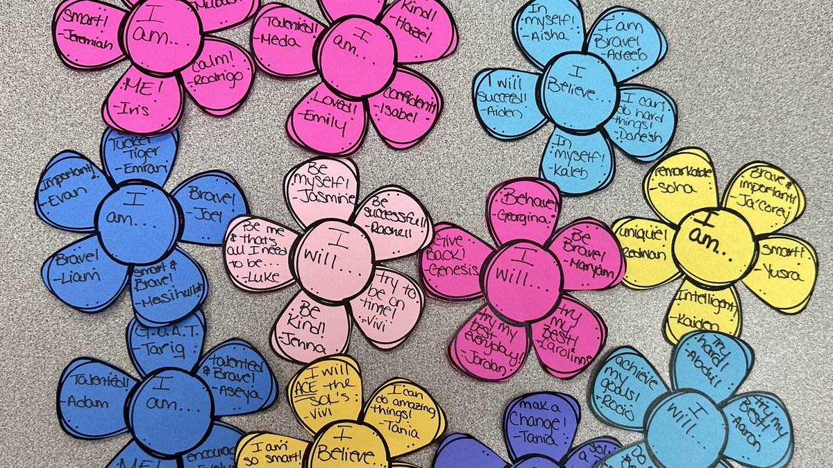 Our Self-Esteem Is Blooming at Tucker🌺🌸🌷🐯
Students were encouraged to create affirmations and/or growth mindset statements to prepare for SOLs & Mental Health Awareness Month! #BeKindToYourMind #MentalHealthAwarenessMonth @ACPSk12