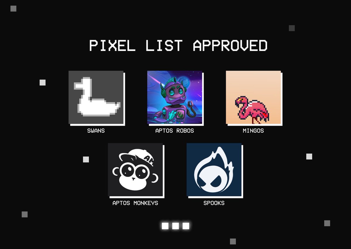 The following collections have been Pixel Listed for the awakening June 7th Repost and tag who you want to see Pixel Listed next… Snapshot June 5th @Swimming_Swans @AptoRobos @Aptomingos @AptosMonkeys @SpooksLabs