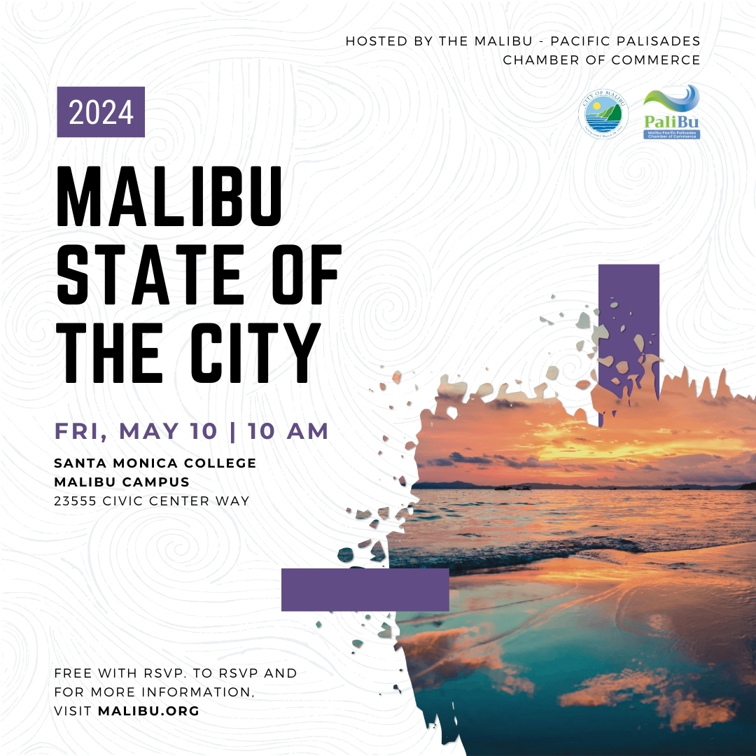 MALIBU MAYOR TO DELIVER STATE OF THE CITY ADDRESS AT SMC MALIBU, MAY 10, 10AM. RSVP REQUIRED. AT CAPACITY, STANDING ROOM ONLY. WATCH LIVE ON ZOOM: us02web.zoom.us/j/86086530212. Assemblymember Irwin, Senator Allen, County Supervisor Chair Horvath, SMMUSD Boardmember Rouse, Capt Seetoo.