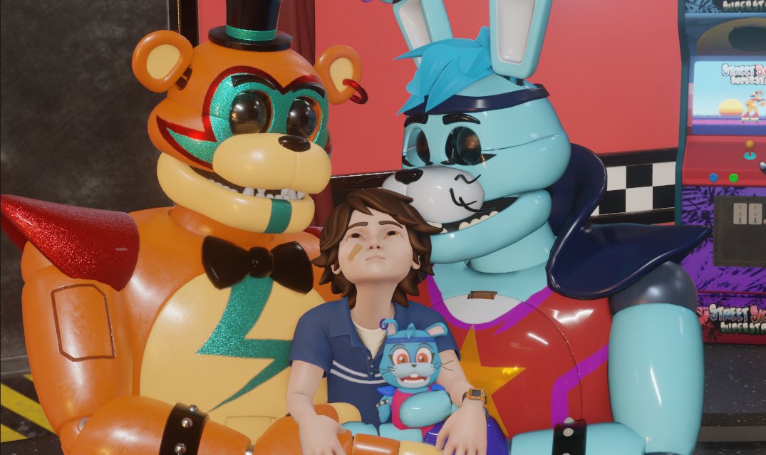 Fronnie family 
Models by BustersFnaf, DravenJV01 and ToastyTheFox1 
Reference by @Pixlokita 
#glamrockfronnie #GlamrockBonnie #glamrockfreddy #fnaf #fnafsb #fnafblender