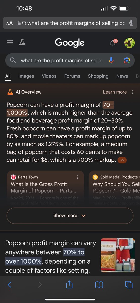 @SalMemeLord @CMuscado Don’t forget the profit margins of popcorn as well