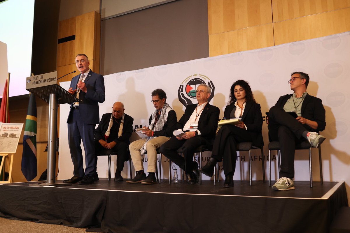 Sinn Féin’s National Chairperson Declan Kearney MLA today addressed a ‘Global Anti-Apartheid Conference on Palestine’ in Johannesburg, South Africa. @DeclanKearneySF vote.sinnfein.ie/israels-genoci…