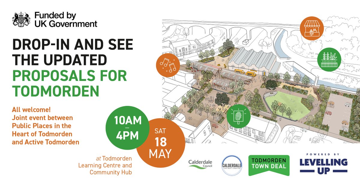 🗨️ We’re listening. Come along and see the updated plans to transform #Todmorden. 📅 Saturday 18 May 2024, 10am-4pm 📍Todmorden Learning Centre and Community Hub