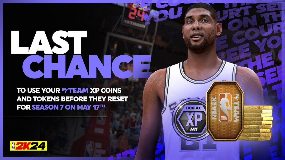 Reminder❗️ Don't forget to use your 2XP coins and Seasonal Tokens in MyTEAM before they expire when Season 7 starts in one week!