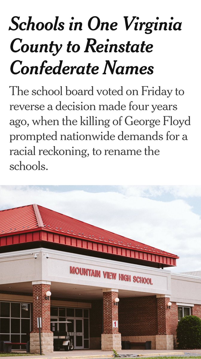 Honoring racist traitors revived in Virginia's Shenandoah County,⁦@nytimes⁩ reports. File under despicable.