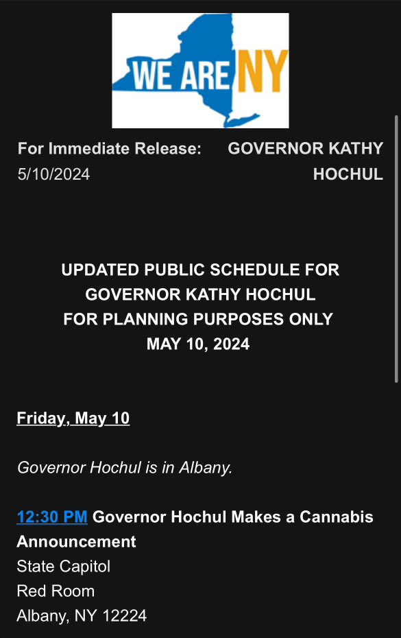 Multiple sources say @GovKathyHochul will announce this afternoon @nys_cannabis Exec Director Chris Alexander will not be reappointed in September, and Chief Equity Officer Damian Fagon, who is on administrative leave, will be removed from the agency.