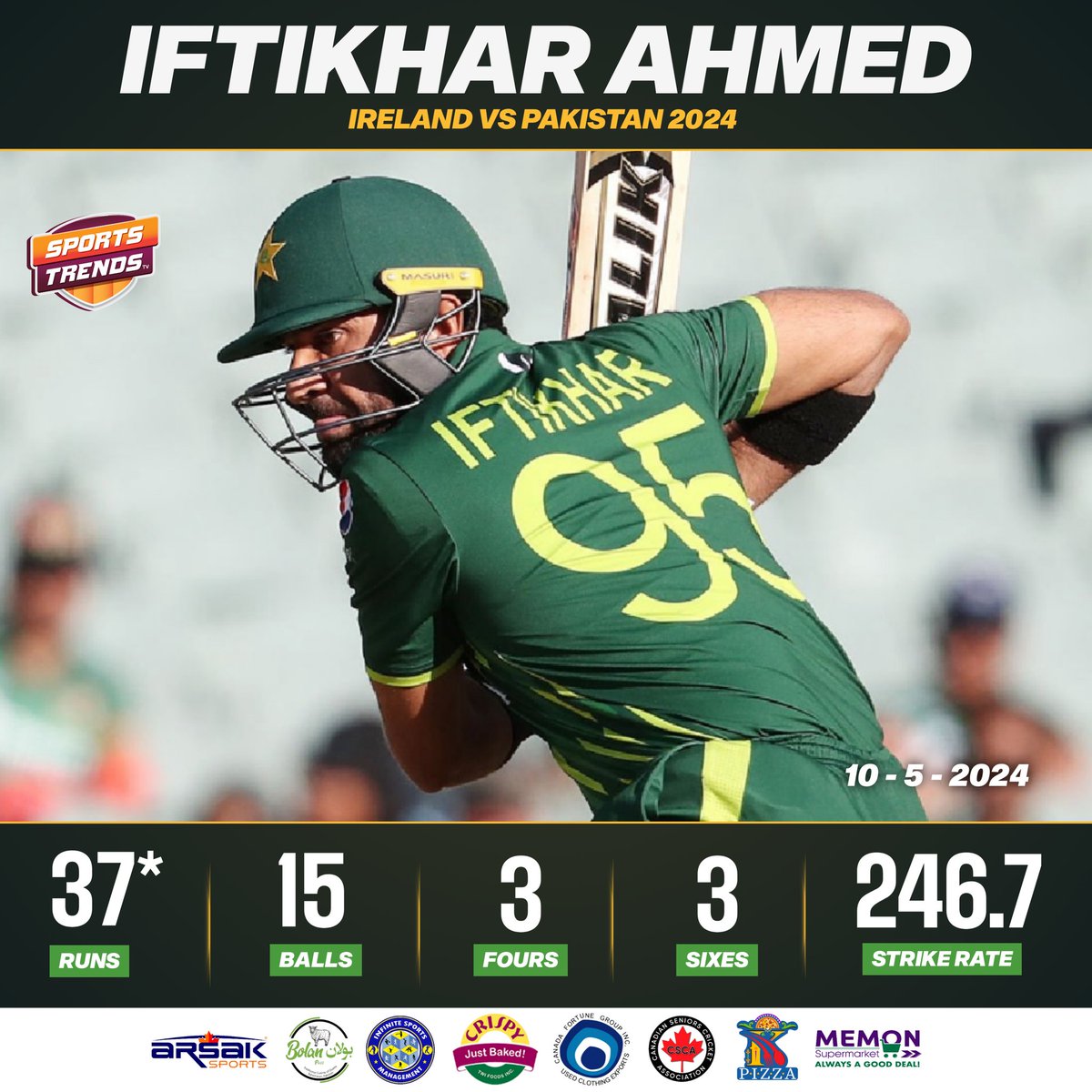 Terrific Batting Display From Iftikhar Ahmed Against Ireland in First T20 International Match 🏏🔥 #Cricket #Pakistan #PakistanCricket #IREvPAK #PAKvIRE #IREvsPAK #PAKvsIRE #BabarAzam #SaimAyub #SportsTrendsCan #SportsTrendsCanada