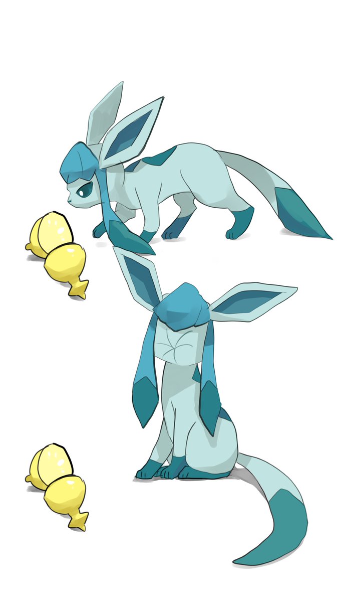 glaceon simple background white background closed mouth standing full body pokemon (creature) no humans general  illustration images