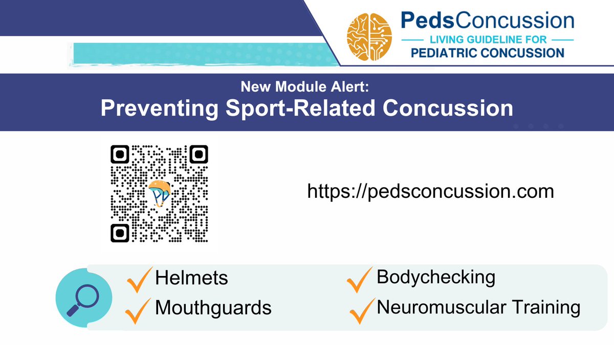 We are thrilled to share the new #LivingGuideline for Pediatric Concussion module on the Prevention of Sports Related Concussion pedsconcussion.com/section/sports… THANK YOU @pheliason & @CarolynAEmery and the other new PedConcussion.com expert panel volunteers! @TRANSCENDENT_KT