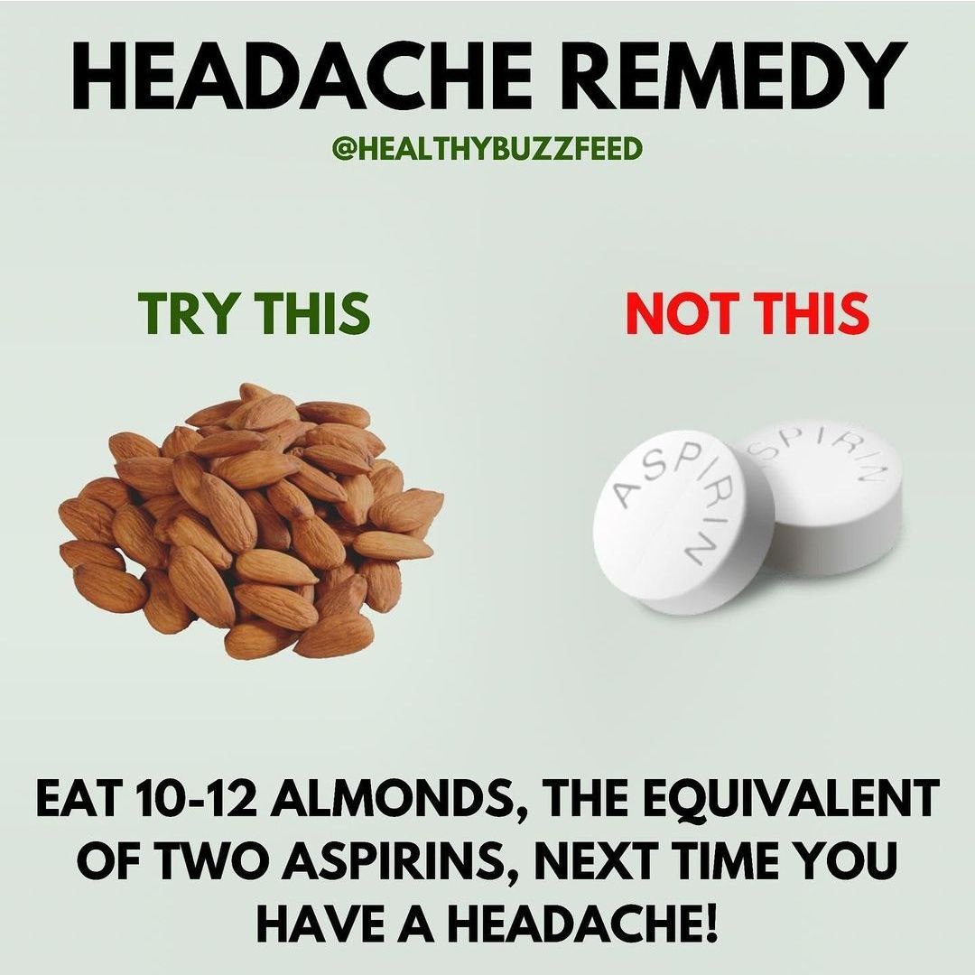WOULD YOU
                          TRY ALMONDS
FOR
A HEADACHE
INSTEAD OF ASPIRIN?