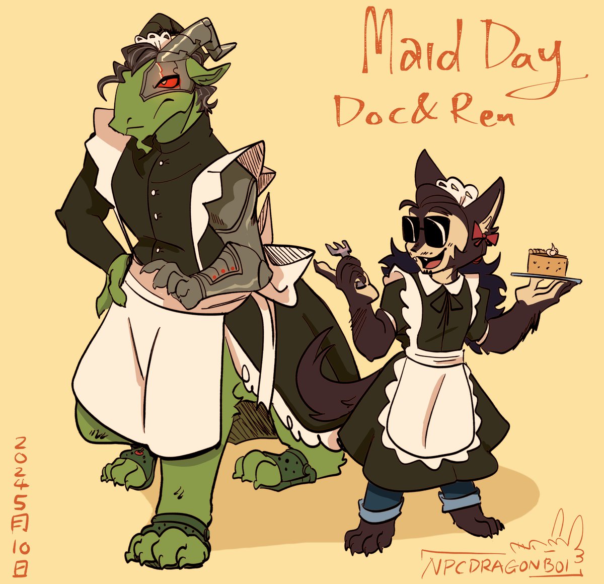 So is Maid Day? Happy Maid day with Docm77 & Rendog :] I didn't get to join the Maid Doc trend happening in Tumblr #docm77fanart #rendogfanart