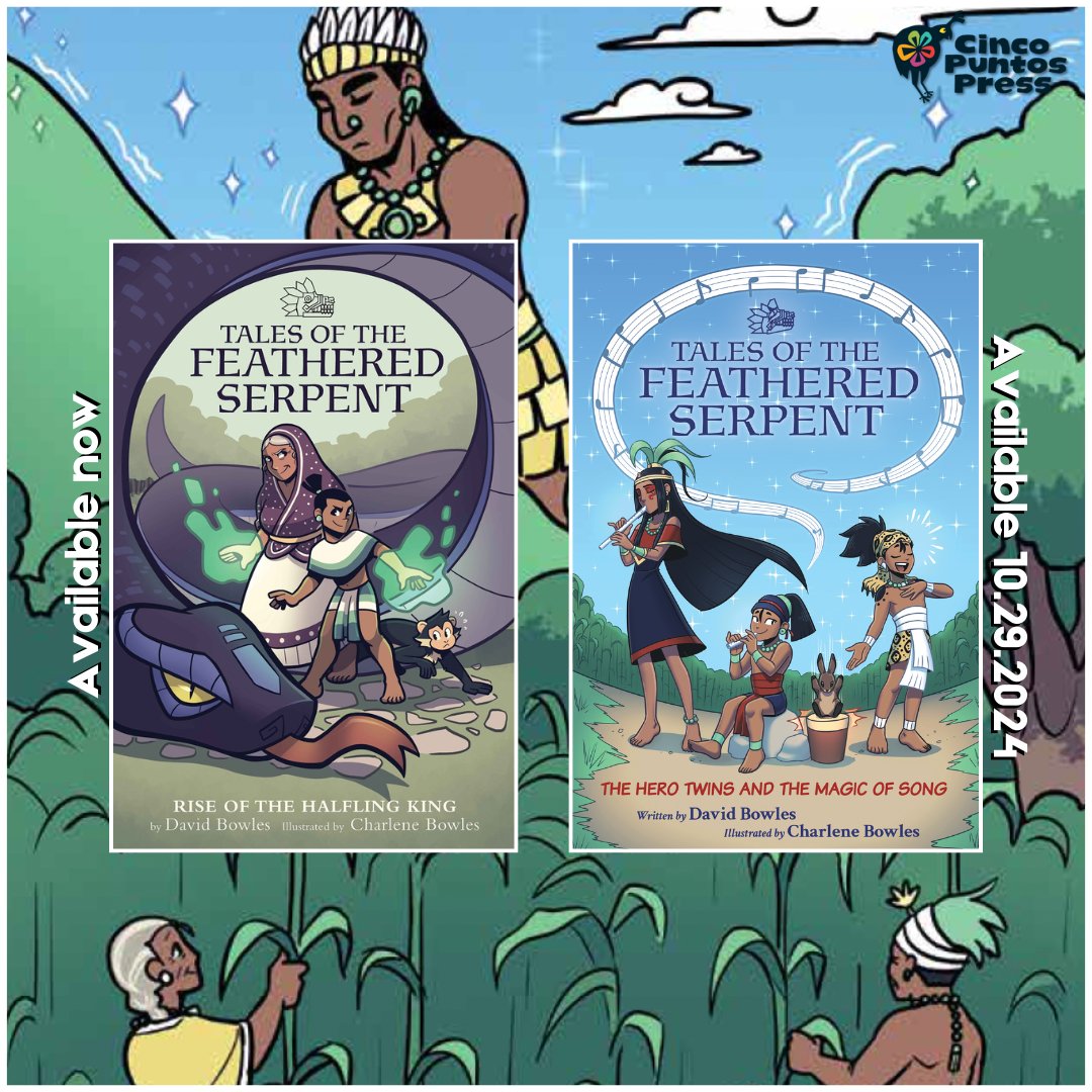 📚Tales of the Feathered Serpent by @DavidOBowles is a graphic novel series that immerses young readers in tales of ancient Mesoamerican cultures. The second installment in the series, The Hero Twins and the Magic of Song, releases on 10/29/24! Pre-order: bit.ly/3WxSGiX