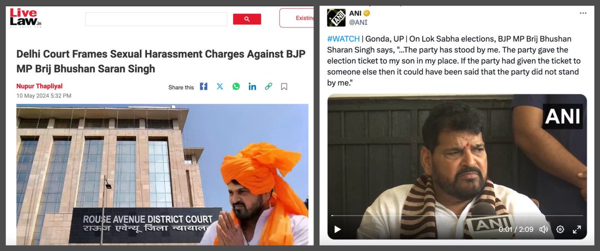 Today, a Delhi court has ordered the framing of charges against Brij Bhushan Sharan Singh, the BJP’s goonda-MP who has been accused of sexually harassing five women wrestlers, including a minor. The Additional Chief Metropolitan Magistrate in Delhi stated that the court had