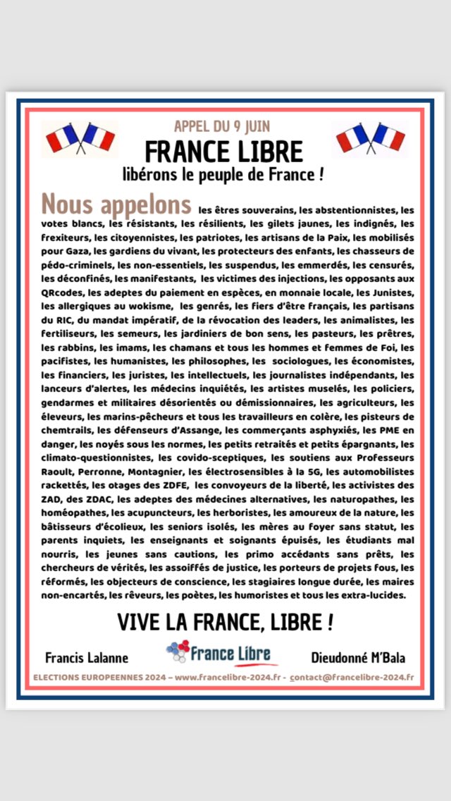 La France doit se libérer !
#FranceLibre