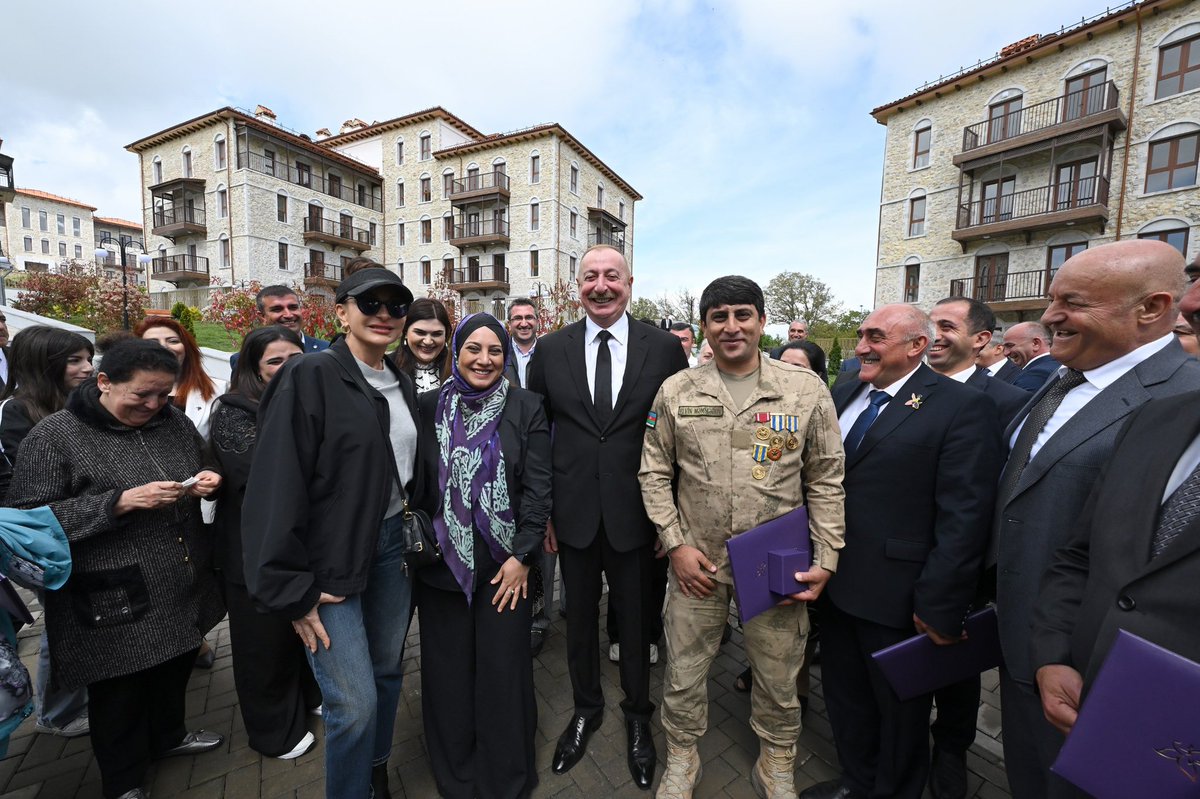 President of the Republic of Azerbaijan Ilham Aliyev and First Lady Mehriban Aliyeva participated in the opening of the first residential complex in Shusha and met with the city's first returning residents.