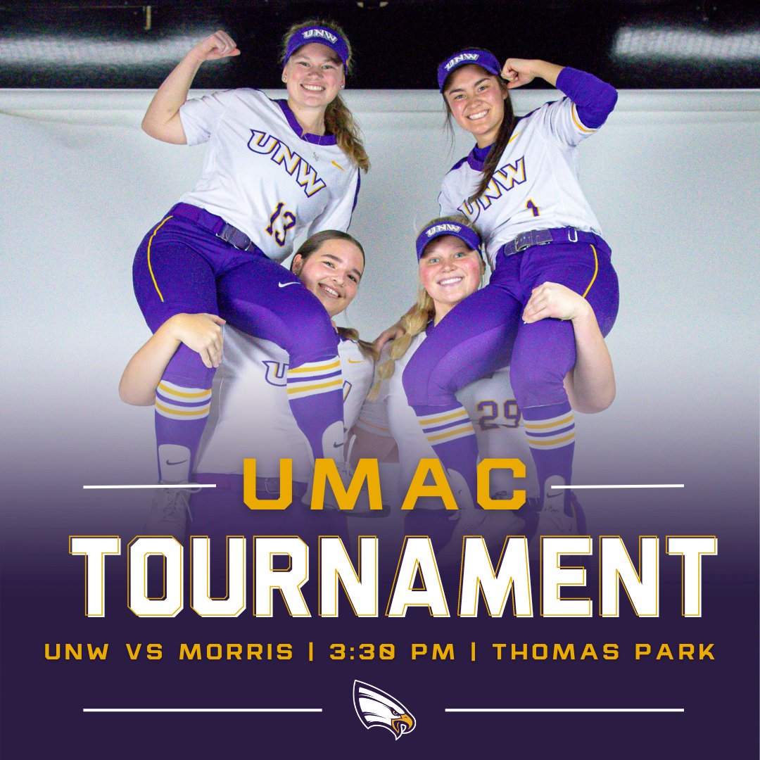 🥎 UMAC Tournament Update 🥎

Our team is geared up and ready to take on UM-Morris in what promises to be an intense match-up!  First pitch is set for 3:30 pm! Let's bring our A-game and show them what we're made of! 💪

#unwsoftball #unweagles #competewithpurpose #4Him