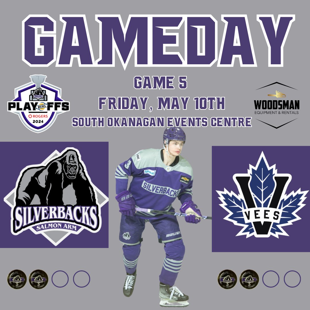 GAMEDAY! 🦍 The Conference Finals heads back to Penticton for Game 5! Gametime is at 7:00 p.m. and can be found on Flo Hockey. Gameday is brought to you by Woodsman Equipment.