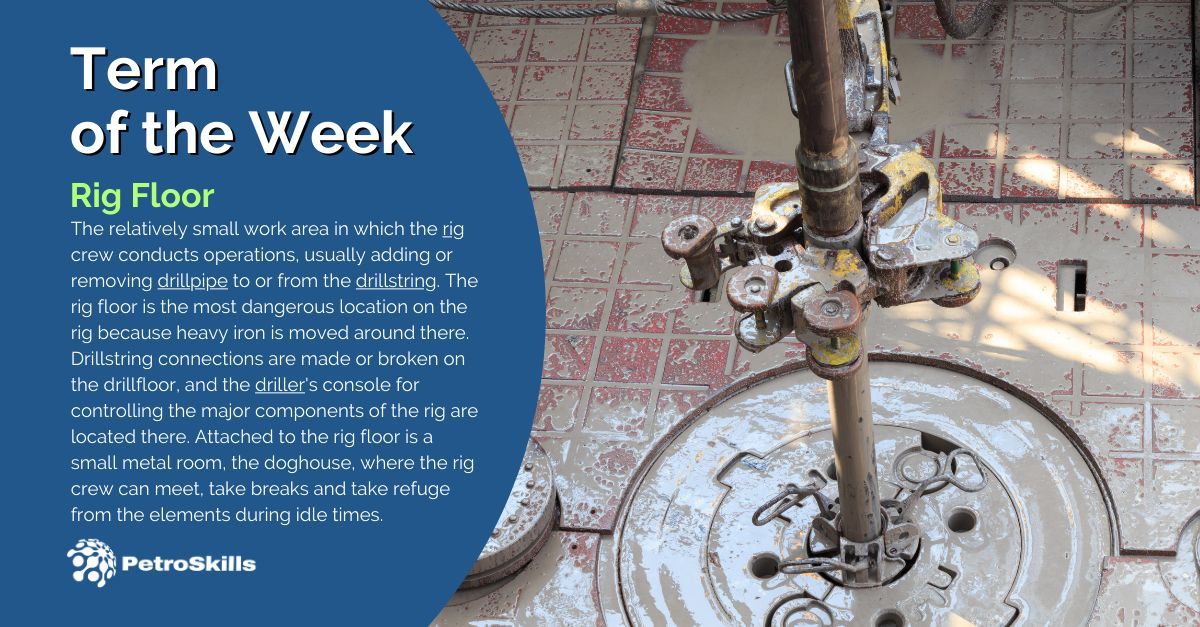 PetroSkills Term of the Week | Rig Floor | Learn more here: buff.ly/3WCz6SW 

#termoftheweek #PetroSkills #rigfloor #oilandgas #oilfield #oilpatch #oilandgasindustry #oilfieldlife #oilandgaslife #talkoilandgas #drilling #petroleum