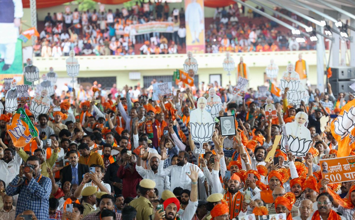 Immense gratitude to the people of Hyderabad! The energy at the rally was unparalleled. The BJP is emerging as Telangana's preferred choice.