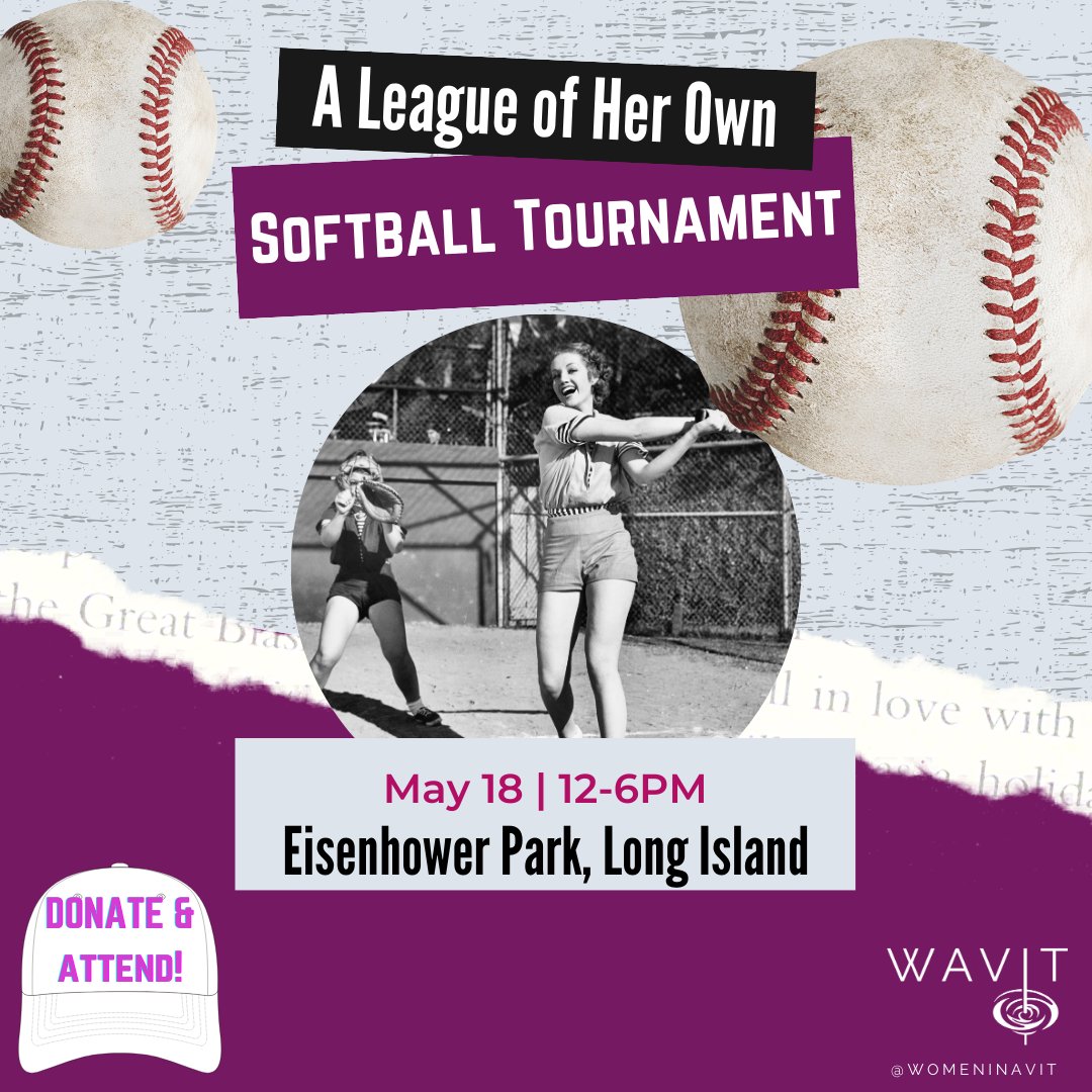 🥎 Join WAVIT in the League of Her Own Softball Tournament to benefit our WAVIT outreach program! 🏆 Mark your calendars for May 18th at Eisenhower Park, Long Island. 

ow.ly/I1bu50Rcsez

#WAVIT #WomenInAVIT #SoftballTournament #ExertisAlmo #AtlantisPartners