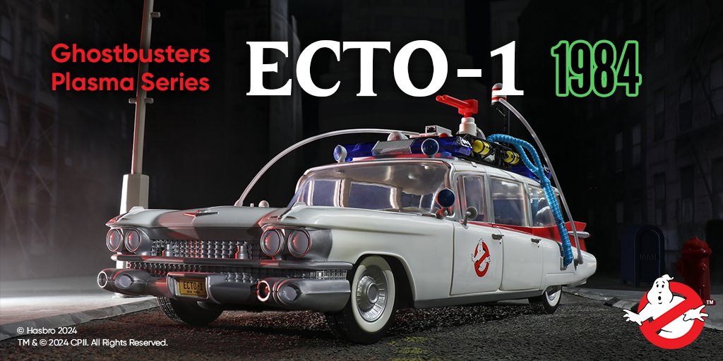 The Ghostbusters Plasma Series Ecto-1 (1984) is inspired by the classic #Ghostbusters film & has doors that open, wheels that move, a gurney that slides out, and is compatible with Ghostbusters 3.75-inch figures for ghost bustin' action! Available now on #HasbroPulse!