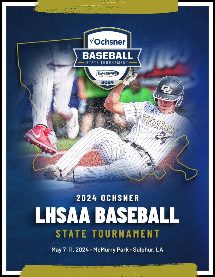 Day 1 of the 2024 Ochsner LHSAA Baseball State Tournament Championship games begins now! ⚾🏆 📍 Sulphur, Louisiana 📖 tinyurl.com/5a2uwybx 🎟 tinyurl.com/54ux94xc