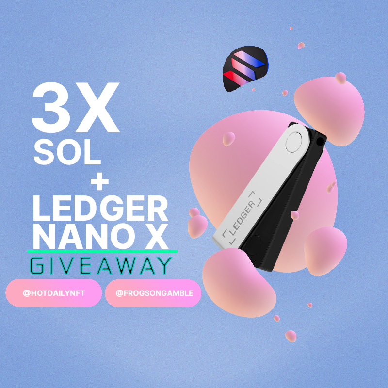 hotdailynft's tweet photo. 🎉🎁 $SOL + #Ledger GIVEAWAY 🎁🎉

💎 5x #Solana + 30x #Aptos(worth +$600,43)
🟠 Like and RT
🟠 Follow @hotdailynft | @frogsongamble
🟠 Join Discord Frogs
🟠 Tag 3 friends! +2 tag friends = BONUS!

⏲ 10d 

#Solana #SolanaGiveaway #NFTGiveaway #NFT #NFTs #LedgerGiveaway #Giveaway https://t.co/qix0SBXhlj