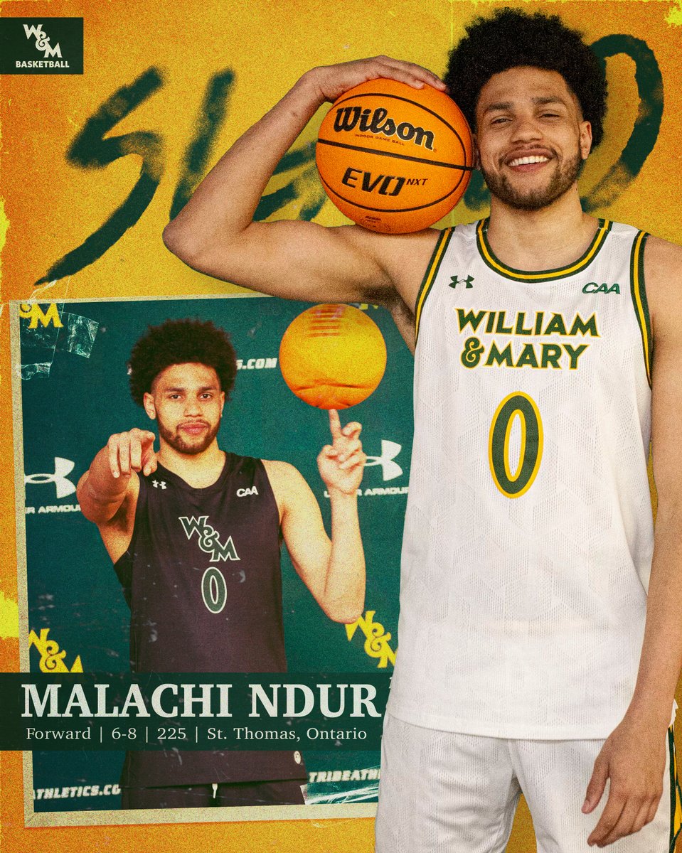 🔏 𝓢𝓲𝓰𝓷𝓮𝓭 Welcome @therealmalachiN to the Tribe‼️ 📰 go.wm.edu/vd53H1 #GoTribe