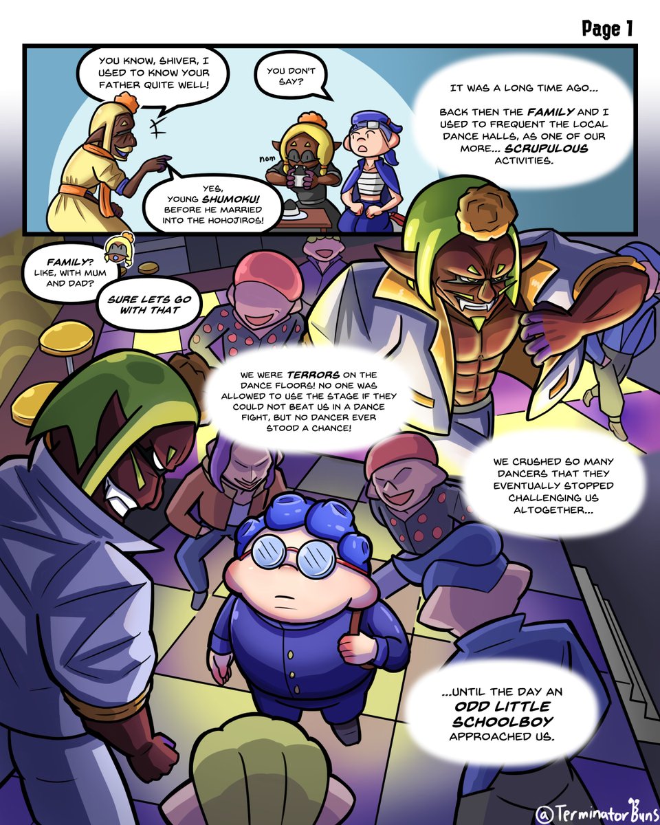 I'm working on a new short comic about Shiver's dad, this is page 1/3! I'll drop the other pages as I finish them, look forward to those!
#Splatoon #DeepCut