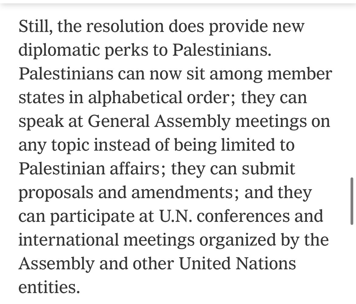 Un altro successone di Biden. All’assemblea generale dell’ONU con 143 voti a favore, 9 contrari e 25 astenuti passa una risoluzione per il passaggio della Palestina da membro osservatore a “pieno titolo”. Gli Usa hanno votato no. Italia astenuta