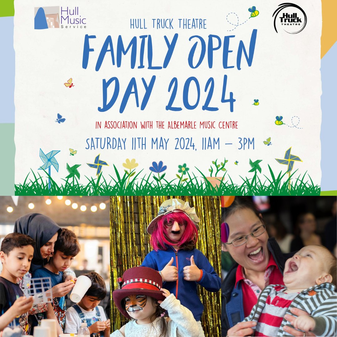 HullTruck's tweet photo. 🌞 Today is our Family Open Day! (11am - 3pm)
No tickets needed! Come on down for a completely free day of fun, creativity & kindness. We can't wait to see you there! 🎪
Find out more via https://t.co/OZrhKSPhKD 🔗
#Hull #HTT #FamilyOpenDay #FacePainting #ArtsAndCrafts https://t.co/qcG5GVWsb3