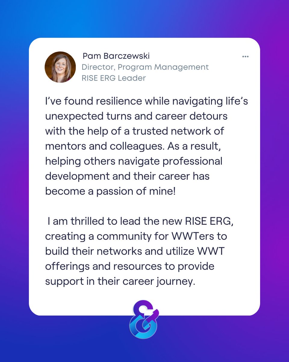@wwt_inc Pam Barczewski is our Rise ERG Lead 🌿 She shares her own experience with mentorship and how it has inspired her to pay it forward through Rise at WWT. #WWTLife