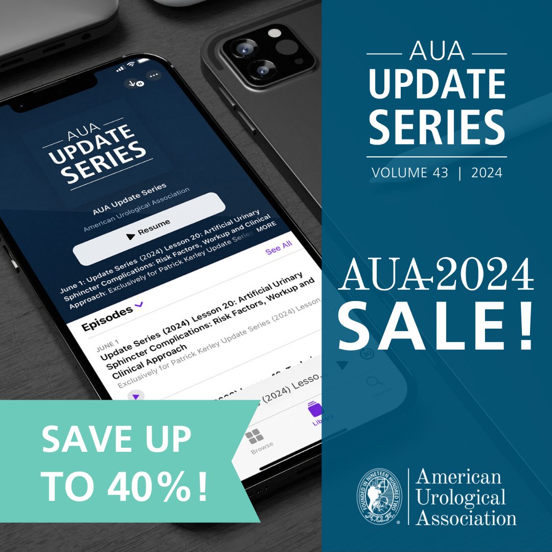 HURRY! The #AUA2024 Update Series Sale ends on Sunday! Subscribe today to save up to 40% on your 2024 Update Series subscription! 💰 Click here ➡️ bit.ly/4b31YIN