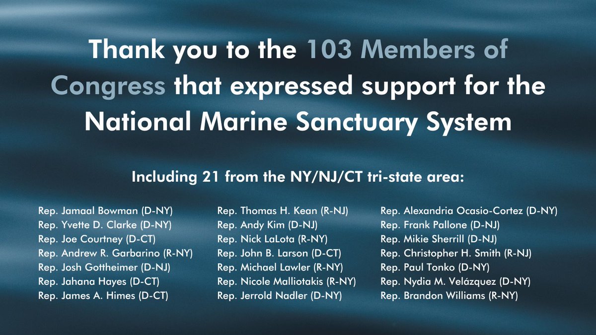 Thank you 🙏 to all the U.S. House members who supported funding for the National Marine Sanctuary Program. This will help protect wildlife and habitats and also means investment in the community-led designation of #HudsonCanyon as a National Marine Sanctuary.