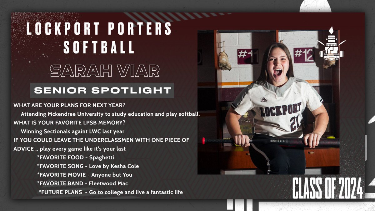 Senior Spotlight!
Sarah Viar, #21
❤️🥎❤️🥎❤️
<a href="/lthsathletics/">Lockport Athletics</a>