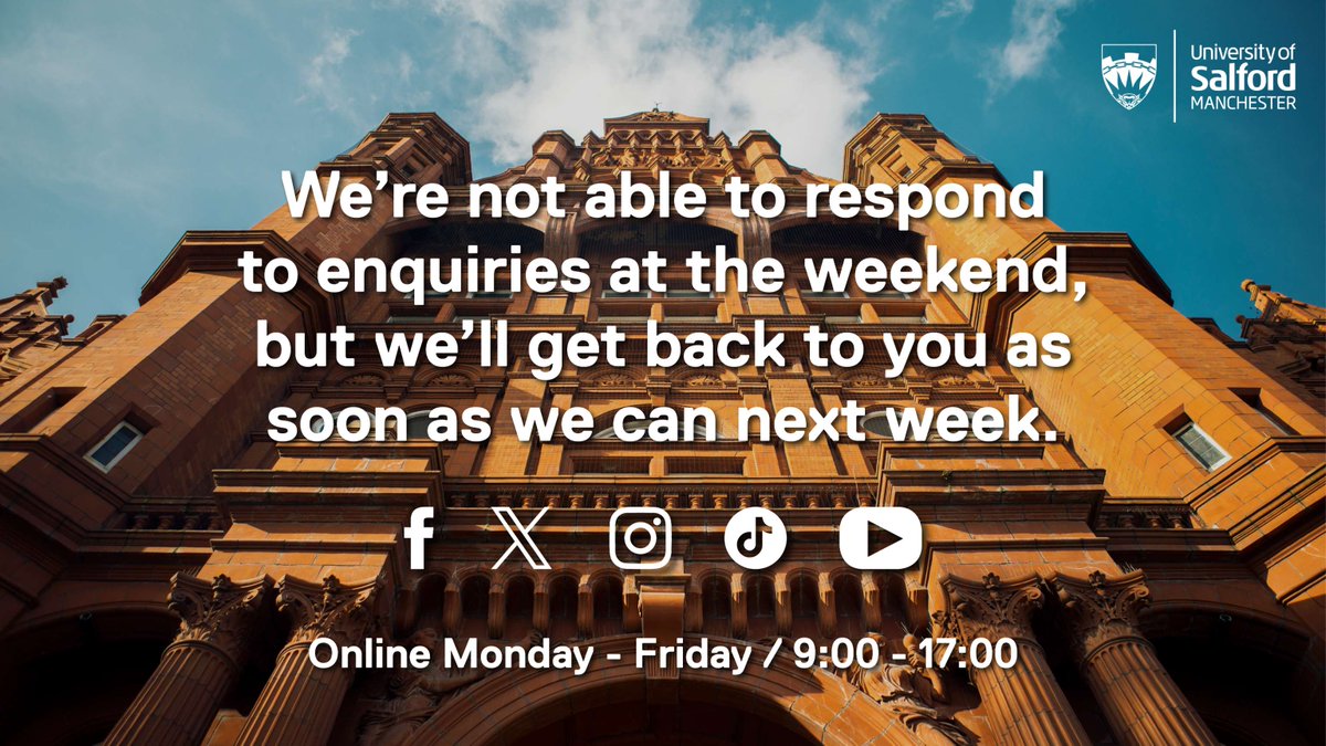 That's it from the Social Media Team for this week - see you on Monday! For current students requiring urgent assistance, tap the link below: ow.ly/lzNX30rsQCE
