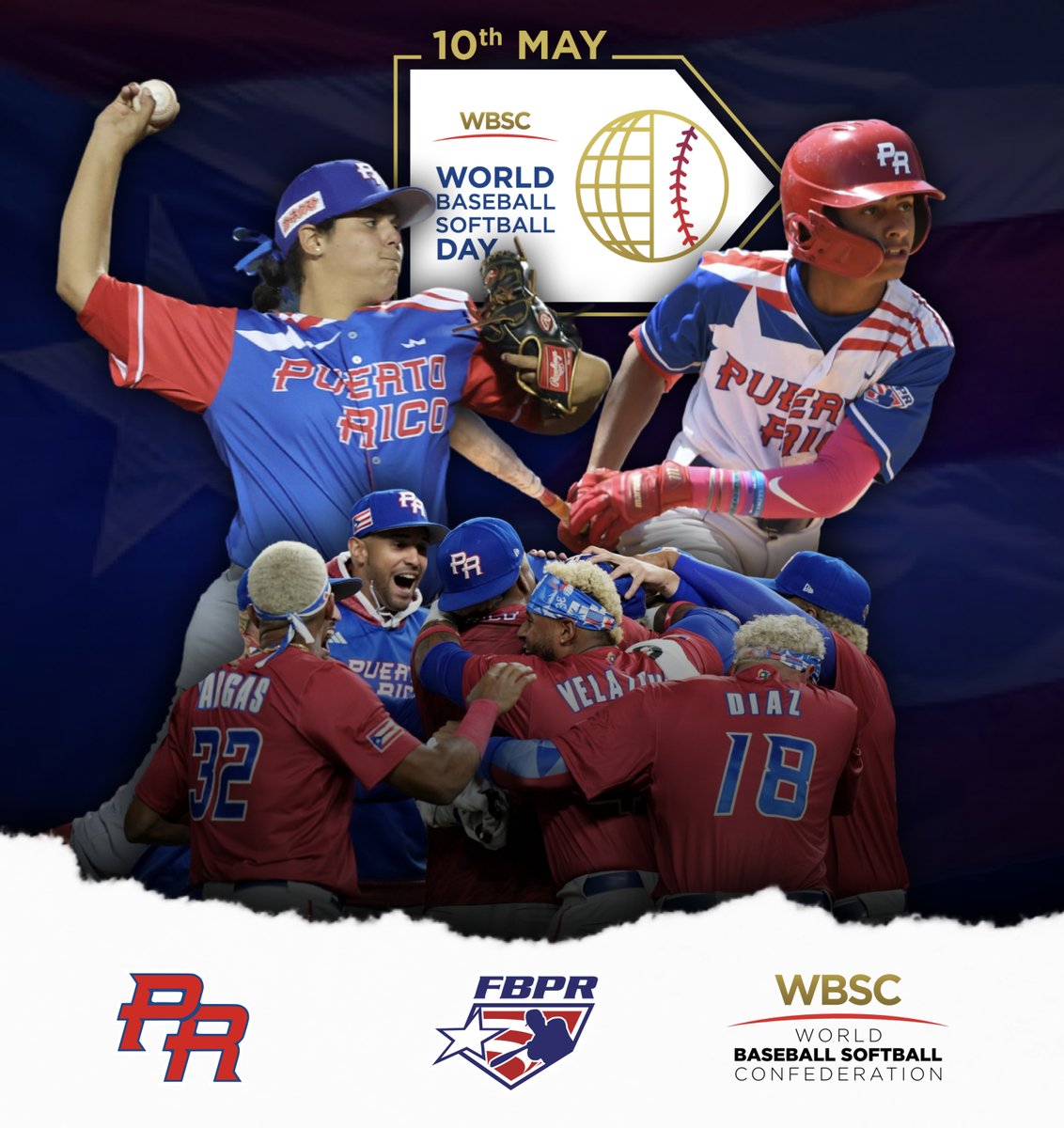 ¡Puerto Rico🇵🇷 se une a la celebración del #BaseballSoftballDay! ⚾️ Felicitaciones a las federaciones hermanas y a la @WBSC #WBSD #LosNuestros #LasNuestras #FBPR