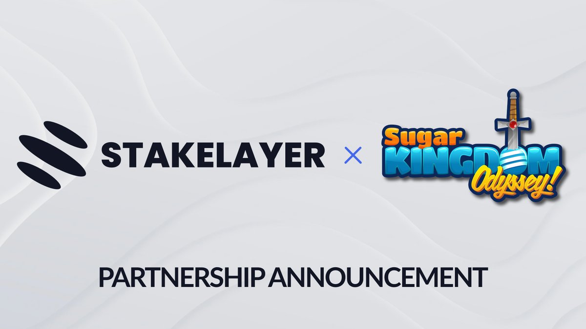 📣New Partnership: StakeLayer x Sugar Kingdom Odyssey! We are excited to announce our latest partnership with @SugarKingdomNFT - A gaming platform for #BRC20 tokens and #altcoins! Join the Giveaway to get exclusive access and tasty rewards!😊 Our Presale will be finished soon