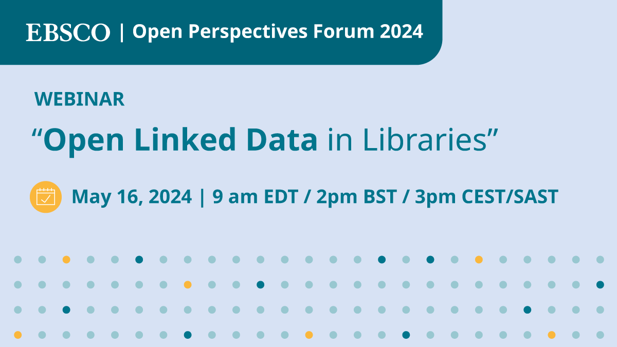 Don't miss out on Session 2 of the #OpenPerspectivesForum! Discover the power of 'Open Linked Data in Libraries' and how it's reshaping the landscape of information access. #linkeddata #librarytech Register now: m.ebsco.is/ugTTk